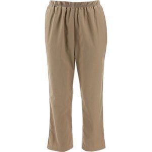NWT LANDS' END WOMEN'S PETITE‎ HIGH RISE TWILL PULL ON PANTS KHAKI 12PX26